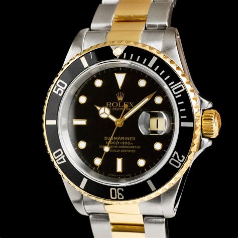 rolex submariner date steel & gold 16613|rolex oyster steel submariner watch.